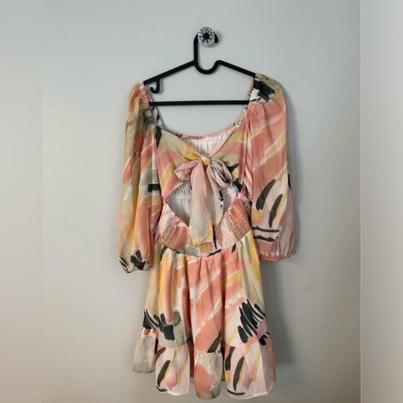 Ruffled Watercolour Dress Women Small - Picture 3 of 4